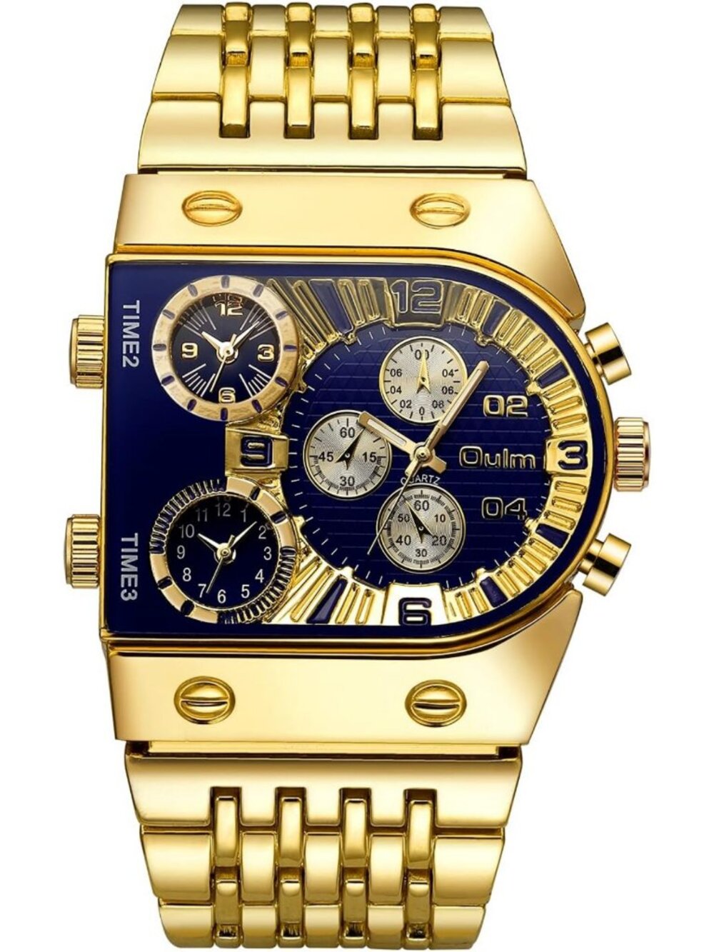 Luxury Big Face Luminous Waterproof Quartz Watch for Men - Multi-Time Zone